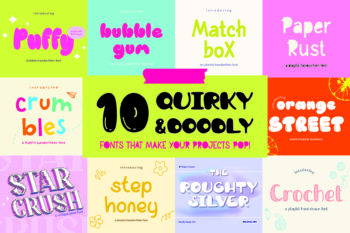 10 Playful Doodle Font Bundle